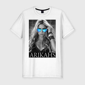Мужская футболка премиум с принтом Arikahs в Петрозаводске, 92% хлопок, 8% лайкра | приталенный силуэт, круглый вырез ворота, длина до линии бедра, короткий рукав | shakira | актирса | голливуд | звезды | знаменитости | певица | шакира