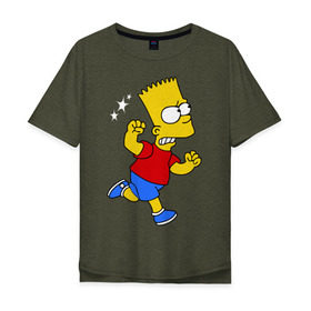 Мужская футболка хлопок Oversize с принтом Барт бой без правил в Петрозаводске, 100% хлопок | свободный крой, круглый ворот, “спинка” длиннее передней части | bart simpson | simpsons | барт симпсон | драка | симпсоны