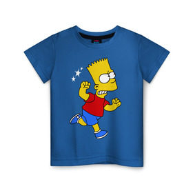 Детская футболка хлопок с принтом Барт бой без правил в Петрозаводске, 100% хлопок | круглый вырез горловины, полуприлегающий силуэт, длина до линии бедер | bart simpson | simpsons | барт симпсон | драка | симпсоны