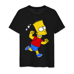 Мужская футболка хлопок с принтом Барт бой без правил в Петрозаводске, 100% хлопок | прямой крой, круглый вырез горловины, длина до линии бедер, слегка спущенное плечо. | bart simpson | simpsons | барт симпсон | драка | симпсоны