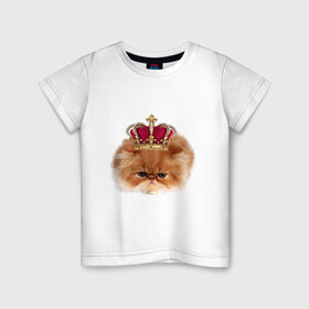 Детская футболка хлопок с принтом Sad cat в Петрозаводске, 100% хлопок | круглый вырез горловины, полуприлегающий силуэт, длина до линии бедер | 