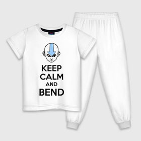 Детская пижама хлопок с принтом Keep calm and bend в Петрозаводске, 100% хлопок |  брюки и футболка прямого кроя, без карманов, на брюках мягкая резинка на поясе и по низу штанин
 | 