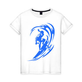 Женская футболка хлопок с принтом Серфинг (surfing) в Петрозаводске, 100% хлопок | прямой крой, круглый вырез горловины, длина до линии бедер, слегка спущенное плечо | серф | серфер | серфинг | экстремальный | экстрим