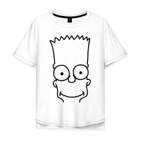 Мужская футболка хлопок Oversize с принтом Барт лицо в Петрозаводске, 100% хлопок | свободный крой, круглый ворот, “спинка” длиннее передней части | simpsons | мультики | мультфильмы | симпсоны