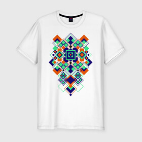 Мужская футболка премиум с принтом Tropic geometry в Петрозаводске, 92% хлопок, 8% лайкра | приталенный силуэт, круглый вырез ворота, длина до линии бедра, короткий рукав | 
