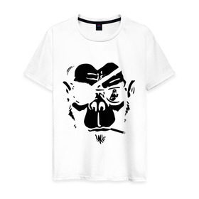 Мужская футболка хлопок с принтом Мистер Горилла в Петрозаводске, 100% хлопок | прямой крой, круглый вырез горловины, длина до линии бедер, слегка спущенное плечо. | пират