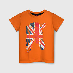 Детская футболка хлопок с принтом Британская зебра в Петрозаводске, 100% хлопок | круглый вырез горловины, полуприлегающий силуэт, длина до линии бедер | dtg | england | англия | британия | британский флаг | великобритания | животные | прикольные картинки