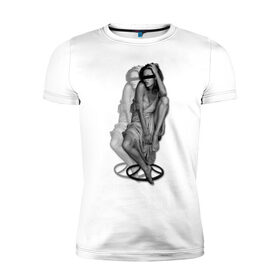Мужская футболка премиум с принтом Анджелина Джоли в Петрозаводске, 92% хлопок, 8% лайкра | приталенный силуэт, круглый вырез ворота, длина до линии бедра, короткий рукав | jolie | девушка | знаменитости | знаменитые личности | селебрити | суперзвезда | тело | фигура