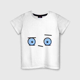 Детская футболка хлопок с принтом Бодрый смайл в Петрозаводске, 100% хлопок | круглый вырез горловины, полуприлегающий силуэт, длина до линии бедер | глаза | глазастик | настроение | позитив | рожица | смайлы | чудик
