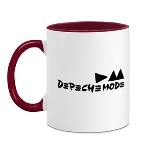 Кружка двухцветная с принтом Depeche mode (9) в Петрозаводске, керамика | объем — 330 мл, диаметр — 80 мм. Цветная ручка и кайма сверху, в некоторых цветах — вся внутренняя часть | Тематика изображения на принте: depeche | depeche mode | mode | депеш мод | дипиш мод | музыка | рок группа