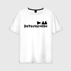 Женская футболка хлопок Oversize с принтом Depeche mode (9) в Петрозаводске, 100% хлопок | свободный крой, круглый ворот, спущенный рукав, длина до линии бедер
 | Тематика изображения на принте: depeche | depeche mode | mode | депеш мод | дипиш мод | музыка | рок группа
