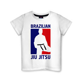 Детская футболка хлопок с принтом Джиу-джитсу (Jiu jitsu) в Петрозаводске, 100% хлопок | круглый вырез горловины, полуприлегающий силуэт, длина до линии бедер | brazilian | бой | джиу джитсу | карате | черный пояс
