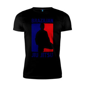 Мужская футболка премиум с принтом Джиу-джитсу (Jiu jitsu) в Петрозаводске, 92% хлопок, 8% лайкра | приталенный силуэт, круглый вырез ворота, длина до линии бедра, короткий рукав | brazilian | бой | джиу джитсу | карате | черный пояс