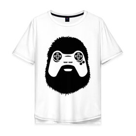 Мужская футболка хлопок Oversize с принтом Геймер в Петрозаводске, 100% хлопок | свободный крой, круглый ворот, “спинка” длиннее передней части | joystick | видеоигры | джойстик | игры