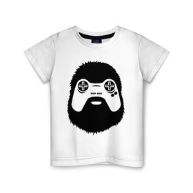 Детская футболка хлопок с принтом Геймер в Петрозаводске, 100% хлопок | круглый вырез горловины, полуприлегающий силуэт, длина до линии бедер | joystick | видеоигры | джойстик | игры