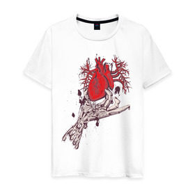 Мужская футболка хлопок с принтом Механическое сердце в Петрозаводске, 100% хлопок | прямой крой, круглый вырез горловины, длина до линии бедер, слегка спущенное плечо. | любовь | сердце | сердце в руке