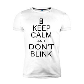 Мужская футболка премиум с принтом Don`t blink в Петрозаводске, 92% хлопок, 8% лайкра | приталенный силуэт, круглый вырез ворота, длина до линии бедра, короткий рукав | dont blink | keep calm | телефонная будка