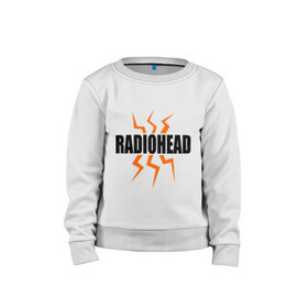 Детский свитшот хлопок с принтом Radiohead. в Петрозаводске, 100% хлопок | круглый вырез горловины, эластичные манжеты, пояс и воротник | Тематика изображения на принте: 