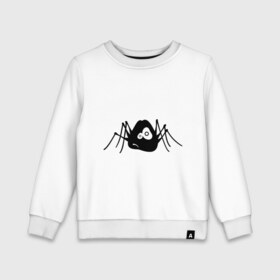 Детский свитшот хлопок с принтом Паучек в Петрозаводске, 100% хлопок | круглый вырез горловины, эластичные манжеты, пояс и воротник | грустный паук | паук | паучек | унылый паук