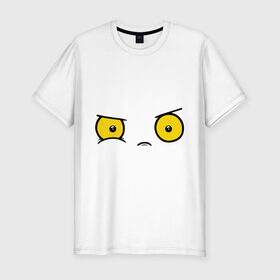 Мужская футболка премиум с принтом Wtf глаза в Петрозаводске, 92% хлопок, 8% лайкра | приталенный силуэт, круглый вырез ворота, длина до линии бедра, короткий рукав | wtf глаза | глаза | глазише | желтые глаза | злые глазки | недовольные глаза