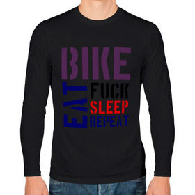Мужской лонгслив хлопок с принтом Bike eat sleep repeat в Петрозаводске, 100% хлопок |  | Тематика изображения на принте: bicycle | bike | bike eat sleep repeat | eat | repeat | sleep | велик | велосипед | велосипедист