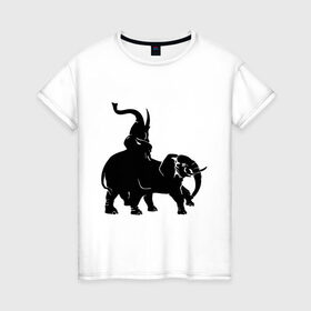 Женская футболка хлопок с принтом Слоны в Петрозаводске, 100% хлопок | прямой крой, круглый вырез горловины, длина до линии бедер, слегка спущенное плечо | слон