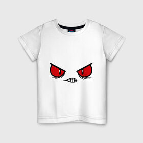Детская футболка хлопок с принтом Злые глаза в Петрозаводске, 100% хлопок | круглый вырез горловины, полуприлегающий силуэт, длина до линии бедер | глаза | лицо | монстр | рожица | самйл | чудик