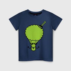 Детская футболка хлопок с принтом Брокколи в Петрозаводске, 100% хлопок | круглый вырез горловины, полуприлегающий силуэт, длина до линии бедер | Тематика изображения на принте: еда | капуста | овощ | прикольные картинки
