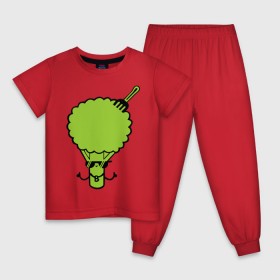 Детская пижама хлопок с принтом Брокколи в Петрозаводске, 100% хлопок |  брюки и футболка прямого кроя, без карманов, на брюках мягкая резинка на поясе и по низу штанин
 | Тематика изображения на принте: еда | капуста | овощ | прикольные картинки