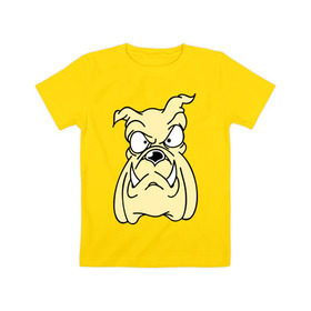Детская футболка хлопок с принтом Злой пес в Петрозаводске, 100% хлопок | круглый вырез горловины, полуприлегающий силуэт, длина до линии бедер | бульдог | бультерьер | домашнее животное | животное | злой пес | пес | собака