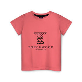 Детская футболка хлопок с принтом Torchwood Institute в Петрозаводске, 100% хлопок | круглый вырез горловины, полуприлегающий силуэт, длина до линии бедер | doctor | doctor who | torchwood | доктор | доктор кто | торчвуд