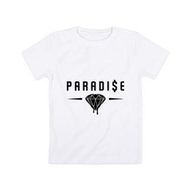 Детская футболка хлопок с принтом Paradise Diamond в Петрозаводске, 100% хлопок | круглый вырез горловины, полуприлегающий силуэт, длина до линии бедер | Тематика изображения на принте: swag | алмаз | бриллиант | драгоценности | камень | сваг | свэг
