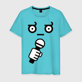 Мужская футболка хлопок с принтом Funny Singer в Петрозаводске, 100% хлопок | прямой крой, круглый вырез горловины, длина до линии бедер, слегка спущенное плечо. | 