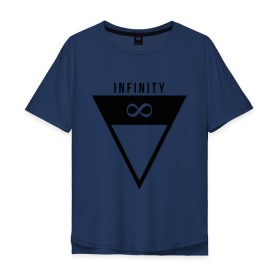 Мужская футболка хлопок Oversize с принтом Infinity Triangle в Петрозаводске, 100% хлопок | свободный крой, круглый ворот, “спинка” длиннее передней части | infinity | infinity triangle | swag | triangle | бесконечность | инфинити | свег | треугольник