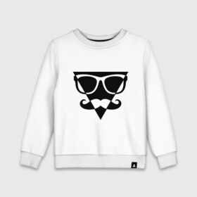 Детский свитшот хлопок с принтом Moustache Triangle в Петрозаводске, 100% хлопок | круглый вырез горловины, эластичные манжеты, пояс и воротник | 