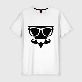Мужская футболка премиум с принтом Moustache Triangle в Петрозаводске, 92% хлопок, 8% лайкра | приталенный силуэт, круглый вырез ворота, длина до линии бедра, короткий рукав | 