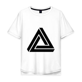 Мужская футболка хлопок Oversize с принтом Triangle Visual Illusion в Петрозаводске, 100% хлопок | свободный крой, круглый ворот, “спинка” длиннее передней части | swag | swag style | иллюзия | одежда сваг | сваг | сваг стиль | свег | свог | свэг | треугольник