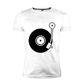 Мужская футболка премиум с принтом Vinyl Mix в Петрозаводске, 92% хлопок, 8% лайкра | приталенный силуэт, круглый вырез ворота, длина до линии бедра, короткий рукав | dj | vinyl | винил | ди джей | диджей