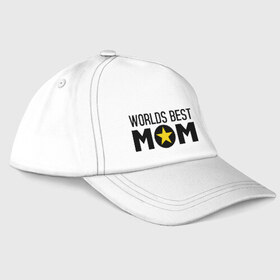 Бейсболка с принтом Worlds Best Mom в Петрозаводске, 100% хлопок | классический козырек, металлическая застежка-регулятор размера | worlds best mom | лучшая в мире мама | лучшая мама | подарки родственникам | подарок для мамы