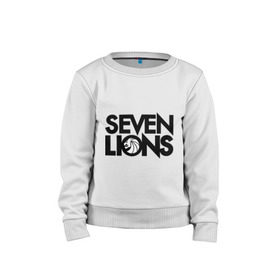Детский свитшот хлопок с принтом 7 Lions в Петрозаводске, 100% хлопок | круглый вырез горловины, эластичные манжеты, пояс и воротник | seven lions | лев | львы | семь | семь львов