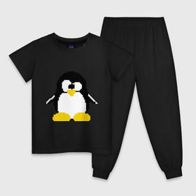 Детская пижама хлопок с принтом Битовый пингвин Linux в Петрозаводске, 100% хлопок |  брюки и футболка прямого кроя, без карманов, на брюках мягкая резинка на поясе и по низу штанин
 | Тематика изображения на принте: админам | компьютерные | линукс | операционная система | ос