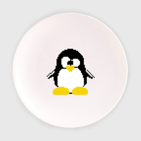 Тарелка 3D с принтом Битовый пингвин Linux в Петрозаводске, фарфор | диаметр - 210 мм
диаметр для нанесения принта - 120 мм | Тематика изображения на принте: админам | компьютерные | линукс | операционная система | ос
