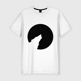 Мужская футболка премиум с принтом Волчица в Петрозаводске, 92% хлопок, 8% лайкра | приталенный силуэт, круглый вырез ворота, длина до линии бедра, короткий рукав | волк | волк воет  на луну | животные | луна