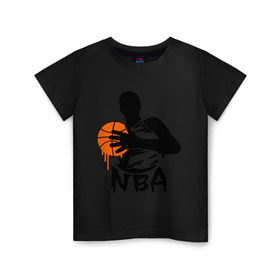 Детская футболка хлопок с принтом NBA в Петрозаводске, 100% хлопок | круглый вырез горловины, полуприлегающий силуэт, длина до линии бедер | basketball | баскет | баскетбол | баскетбольный | нба | спорт