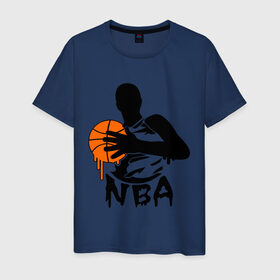 Мужская футболка хлопок с принтом NBA в Петрозаводске, 100% хлопок | прямой крой, круглый вырез горловины, длина до линии бедер, слегка спущенное плечо. | basketball | баскет | баскетбол | баскетбольный | нба | спорт
