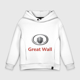 Детское худи Oversize хлопок с принтом Great Wall logo в Петрозаводске, френч-терри — 70% хлопок, 30% полиэстер. Мягкий теплый начес внутри —100% хлопок | боковые карманы, эластичные манжеты и нижняя кромка, капюшон на магнитной кнопке | great wall | greatwall | автобренды | автолюбителям | бренд | для автовладельцев | для автолюбителей | лого | логотип