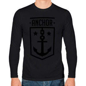 Мужской лонгслив хлопок с принтом Anchor Shield в Петрозаводске, 100% хлопок |  | anchor shield | анкор | море | морская тема | моряк | якорь | яхтклуб
