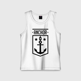 Детская майка хлопок с принтом Anchor Shield в Петрозаводске,  |  | anchor shield | анкор | море | морская тема | моряк | якорь | яхтклуб