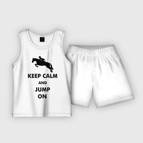 Детская пижама с шортами хлопок с принтом Keep Calm   конный спорт   лошади в Петрозаводске,  |  | Тематика изображения на принте: keep calm | конный | лошади