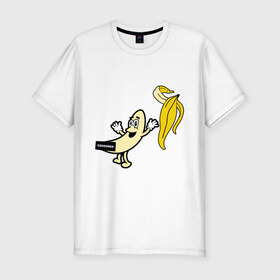 Мужская футболка премиум с принтом Голый банан в Петрозаводске, 92% хлопок, 8% лайкра | приталенный силуэт, круглый вырез ворота, длина до линии бедра, короткий рукав | Тематика изображения на принте: банан